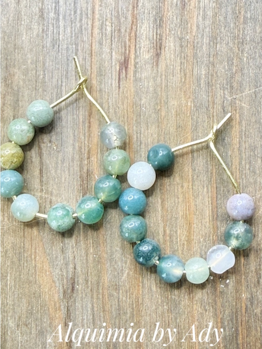 Alquimia Multicolor Agate Bead Hoop Earrings